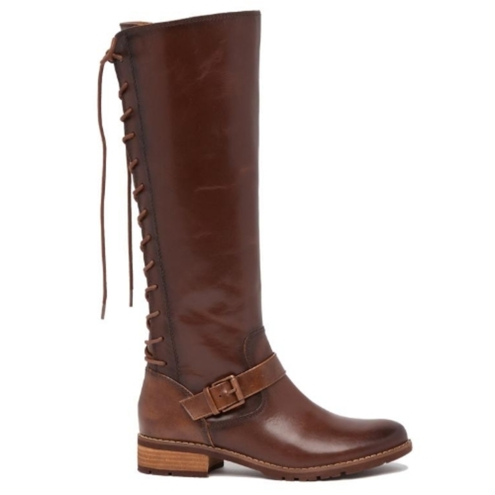 Sofft Brown Lace-Up Leather Boots